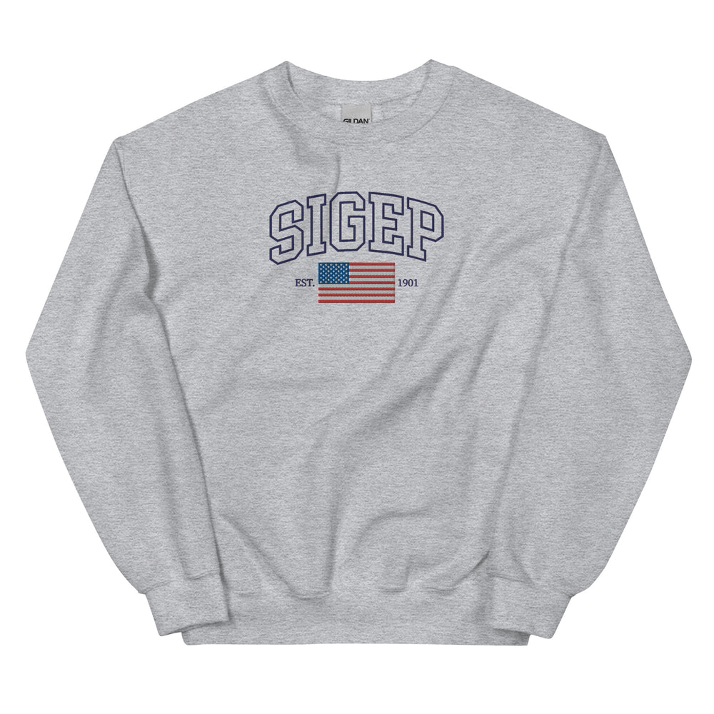 SigEp Americana Embroidered Crewneck