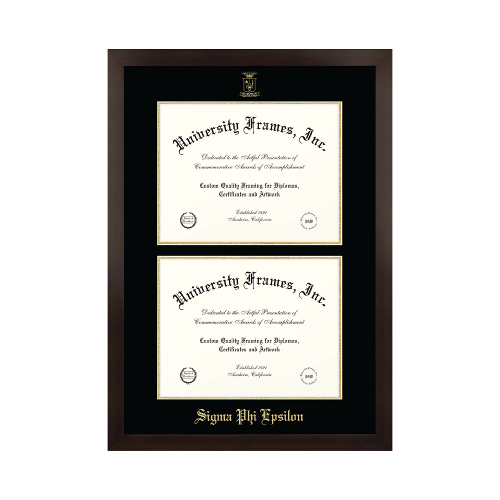 Stacked SigEp Membership Certificate Frame